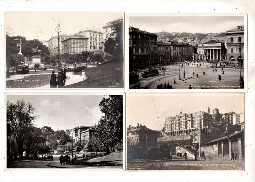 Cartolina antica Genova 4 panoramo vari