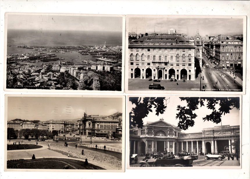 Cartolina antica Genova 4 panoramo vari