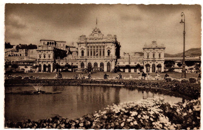 Cartolina antica Genova stazione Brignole