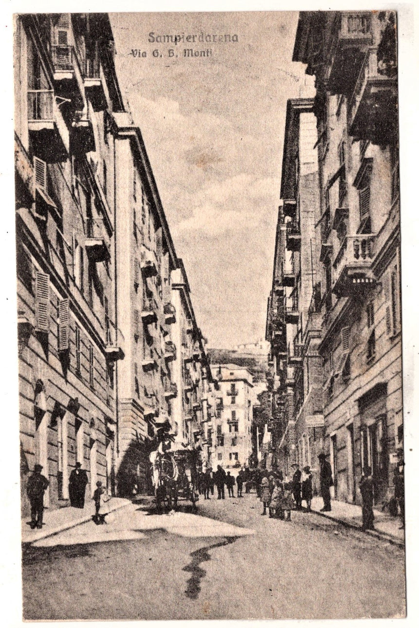 Cartolina antica Sanpierdarena via Monti