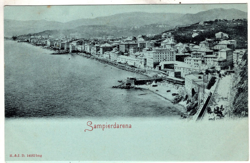 Cartolina antica Sanpierdarena panorama