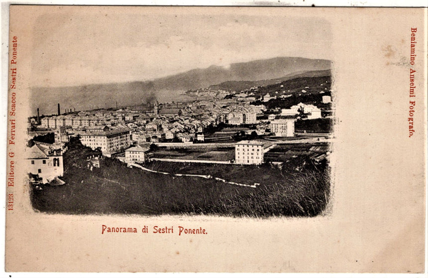 Cartolina antica Sestri Ponente panorama