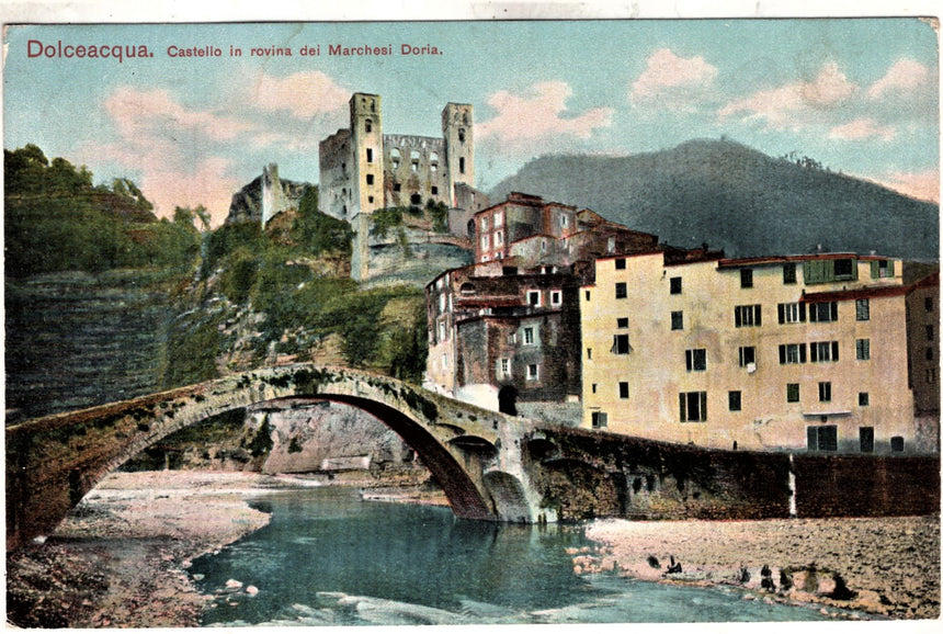 Cartolina antica Dolceacqua castello dei Doria