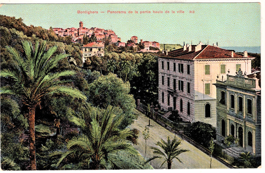 Cartolina antica Bordighera panorama