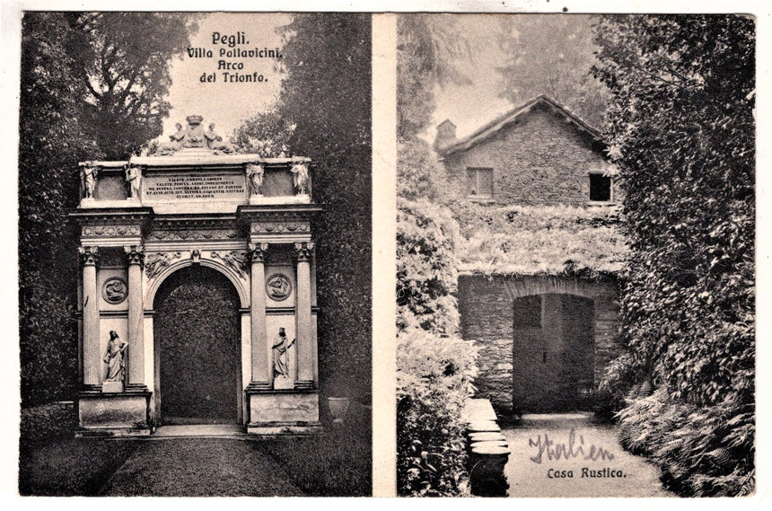 Cartolina antica Pegli villa Pallavicini e casa rustica