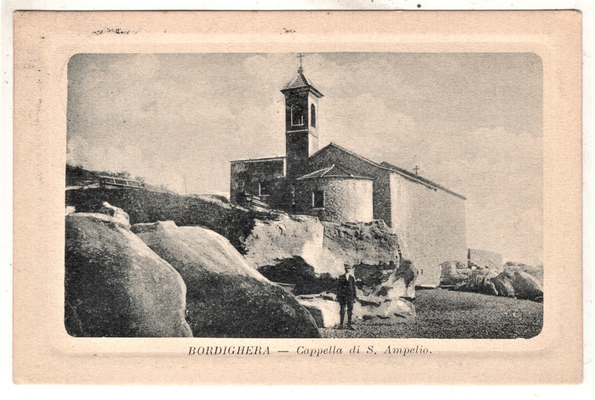 Cartolina antica Bordighera Cappella di San Ampelio