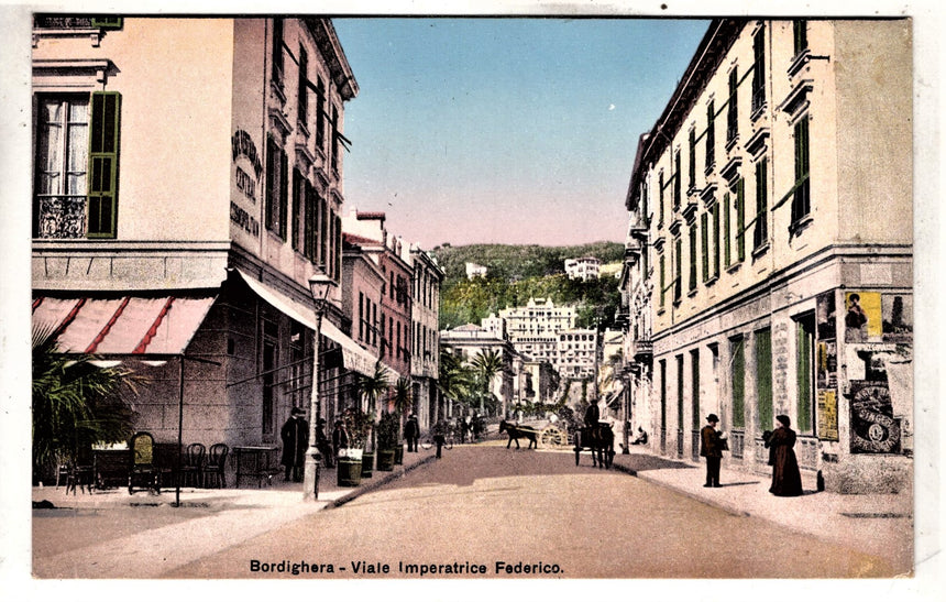 Cartolina antica Bordighera viale Imperatrice Federico