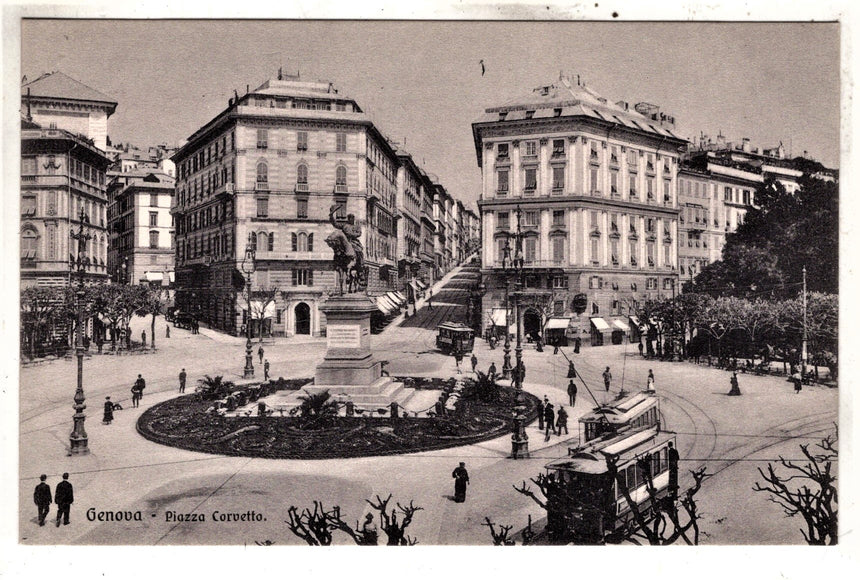 Cartolina antica Genova piazza Corvetto