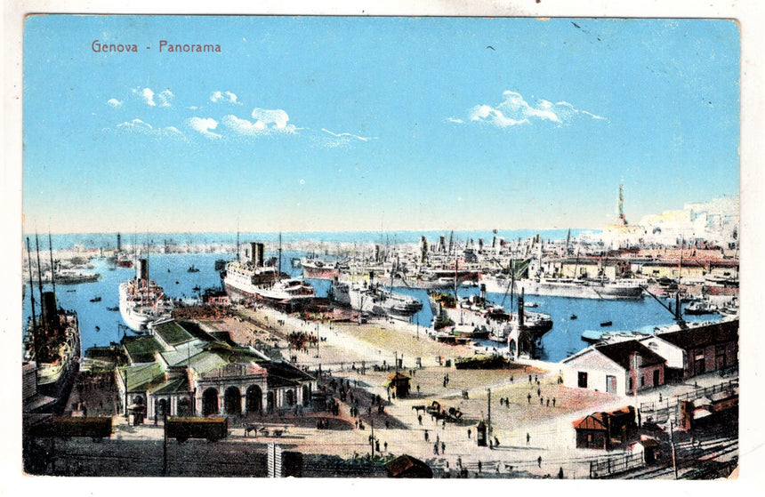 Cartolina antica Genova il porto