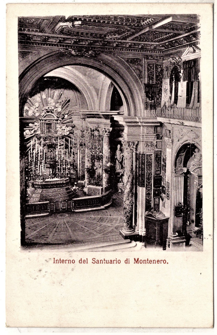 Cartolina antica Santuario di Montenero Livorno