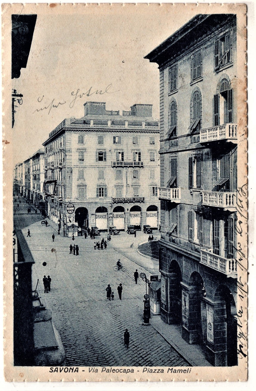 Cartolina antica Savona piazza Mameli