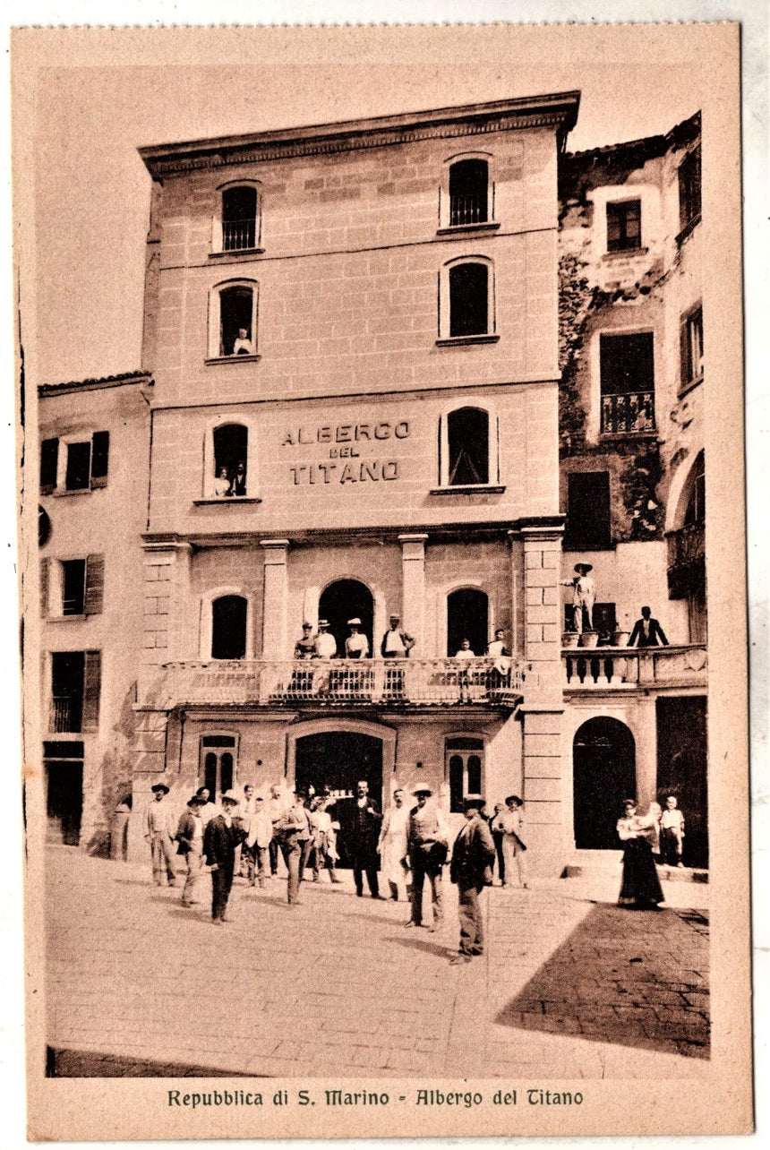 Cartolina antica San Marino albergo del Titano