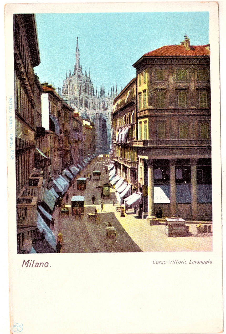 Cartolina antica Milano corso Vittorio Emanuele