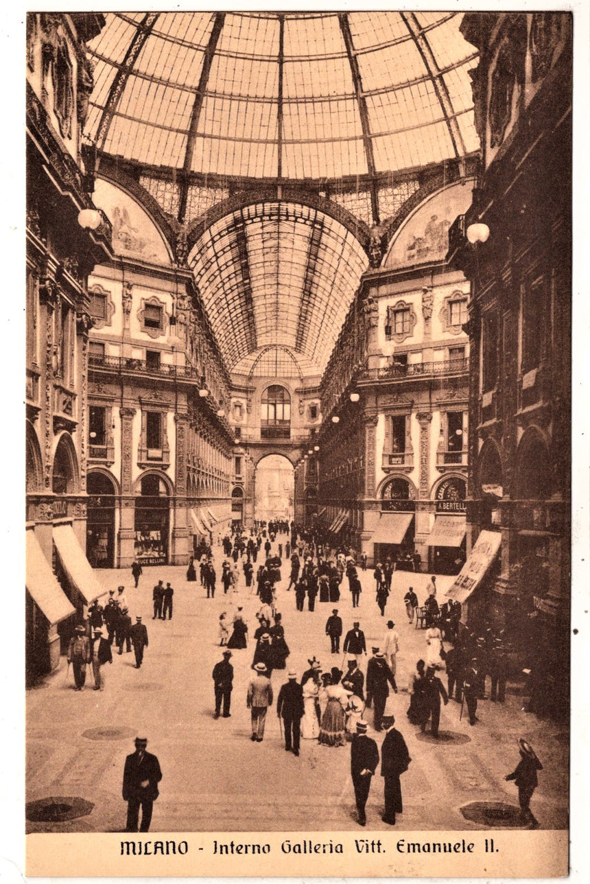 Cartolina antica Milano galleria Vittorio Emanuele II