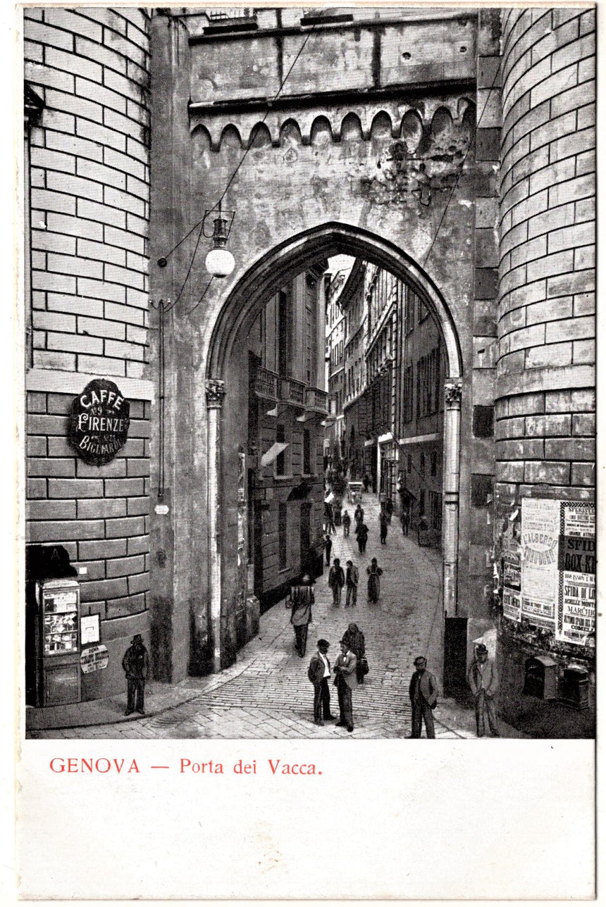 Cartolina antica Genova porta dei Vacca