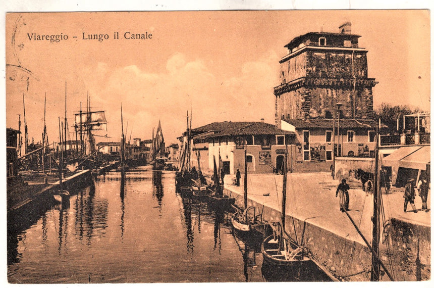 Cartolina antica Viareggio Canale