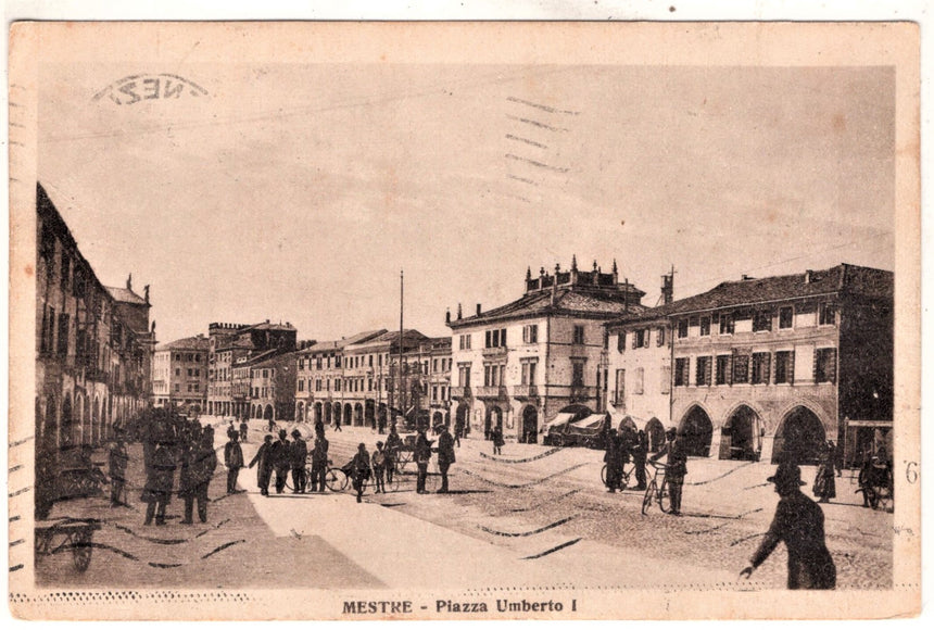 Cartolina antica Mestre piazza Umberto I