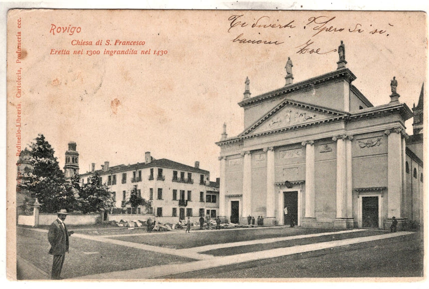 Cartolina antica Rovigo Chiesa di San Francesco