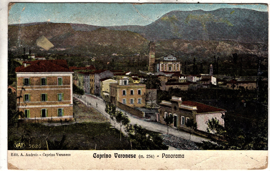 Cartolina antica Caprino Veronese scritta viaggiata in busta 1918