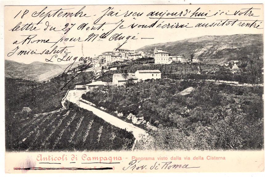 Cartolina antica Anticoli di Campagna panorama Frosinone