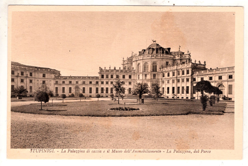 Cartolina antica Stupinigi palazzina caccia e museo