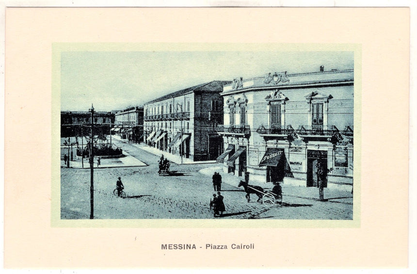 Cartolina antica Messina piazza Cairoli