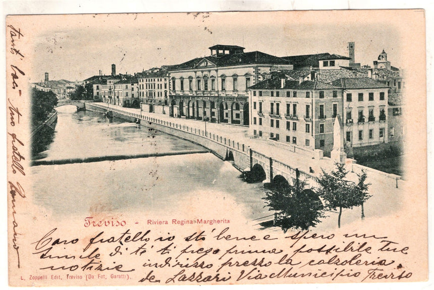 Cartolina antica Treviso riviera Regina Margherita