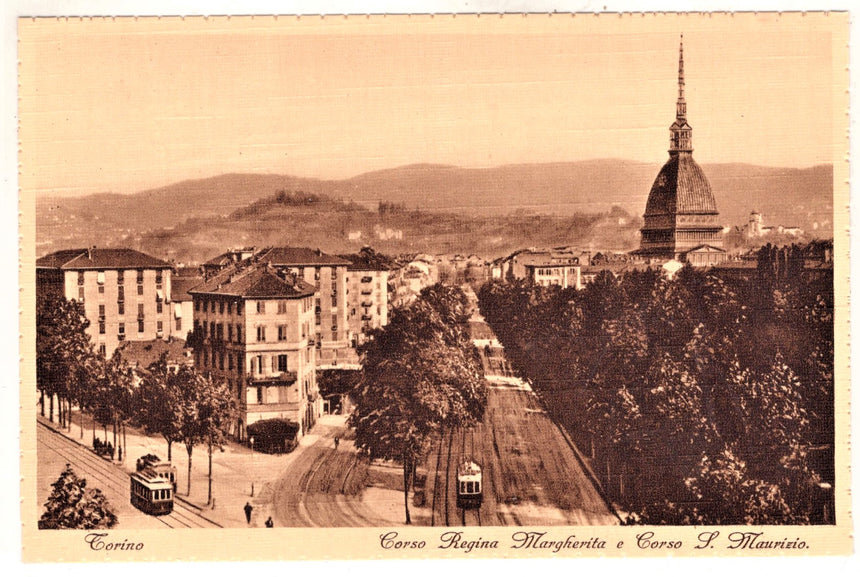 Cartolina antica Torino corso Regina Margherita