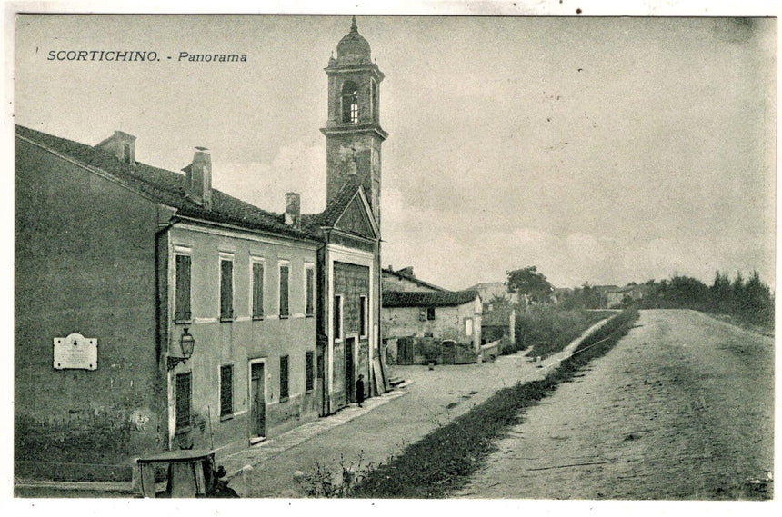 Cartolina antica Scortichino panorama Bondeno Ferrara