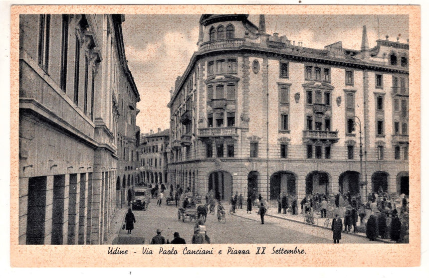 Cartolina antica Udine piazza XX settembre