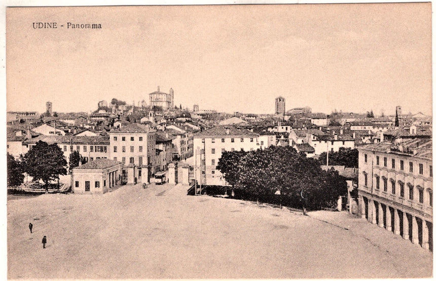 Cartolina antica Udine panorama