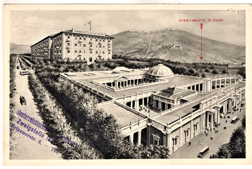 Cartolina antica Montecatini grand Hotel Bellavista  Pistoia