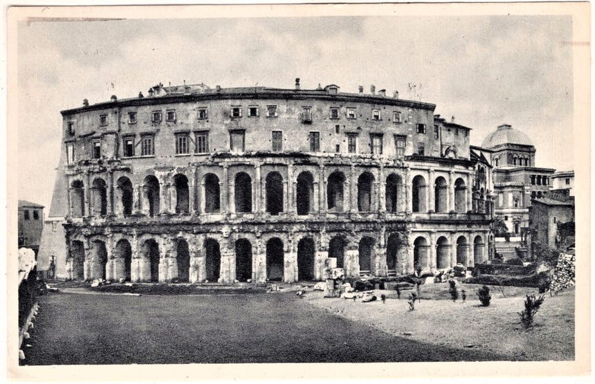 Cartolina antica Roma teatro Marcello sped. A Pergine Trento