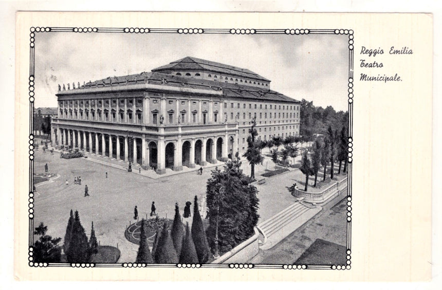 Cartolina antica Reggio Emilia teatro municipale