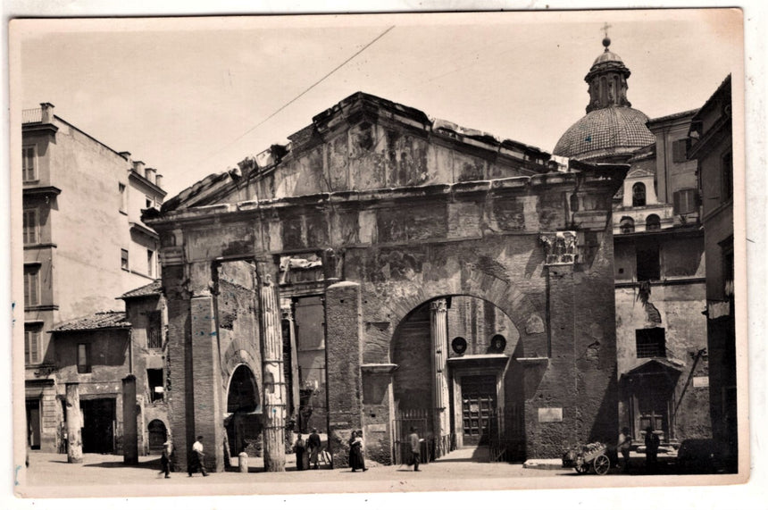 Cartolina antica Roma portico di Ottaviateatro Marcello sped. A Pergine Trento