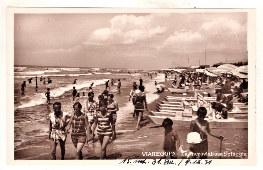 Cartolina antica Viareggio la meravigliosa spiaggia