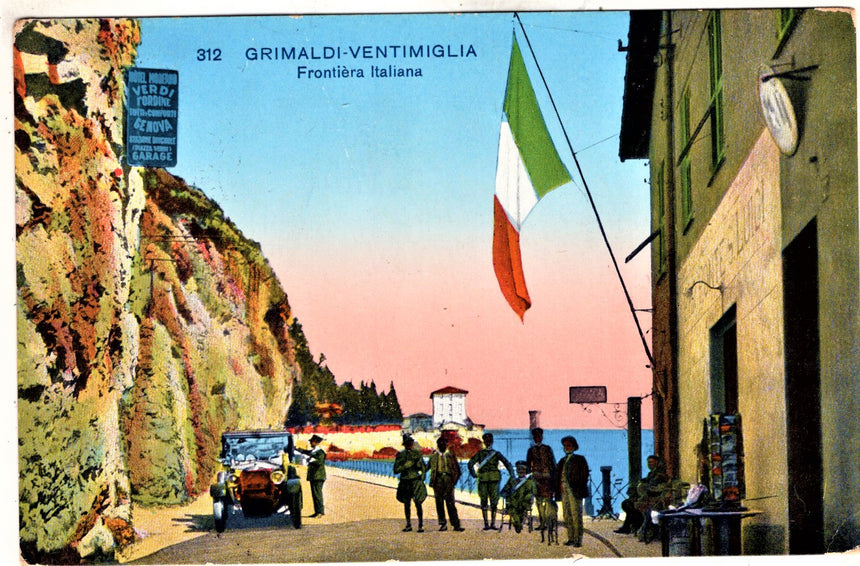 Cartolina antica Grimaldi Ventimiglia confine italo francese