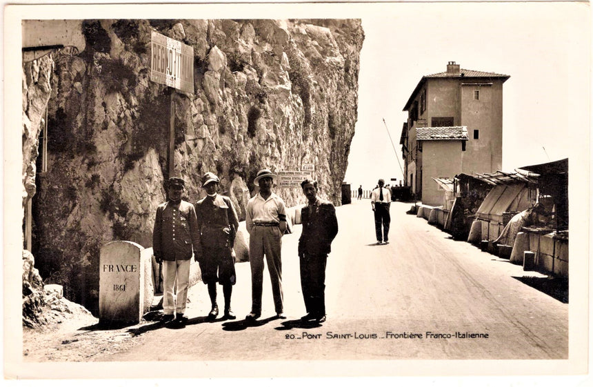 Cartolina antica Grimaldi Ventimiglia confine italo francese