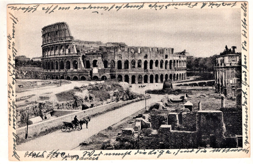 Cartolina antica Roma il Colosseo