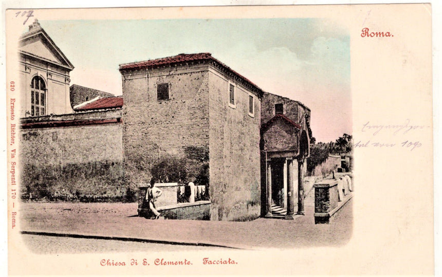 Cartolina antica Roma chiesa di San Clemente