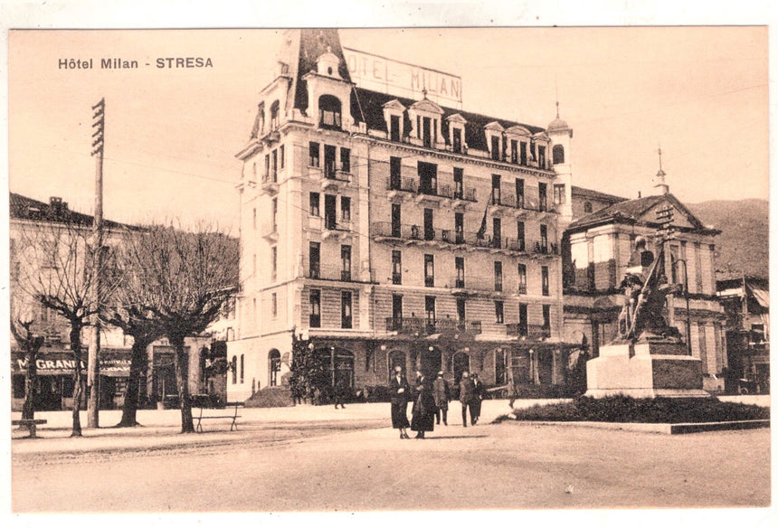 Cartolina antica Stresa Hotel Milan Lago Maggiore