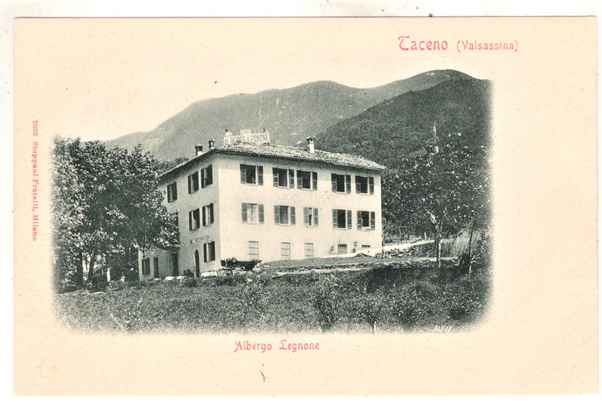 Cartolina antica Taceno Valsassina Lecco albergo Legnone