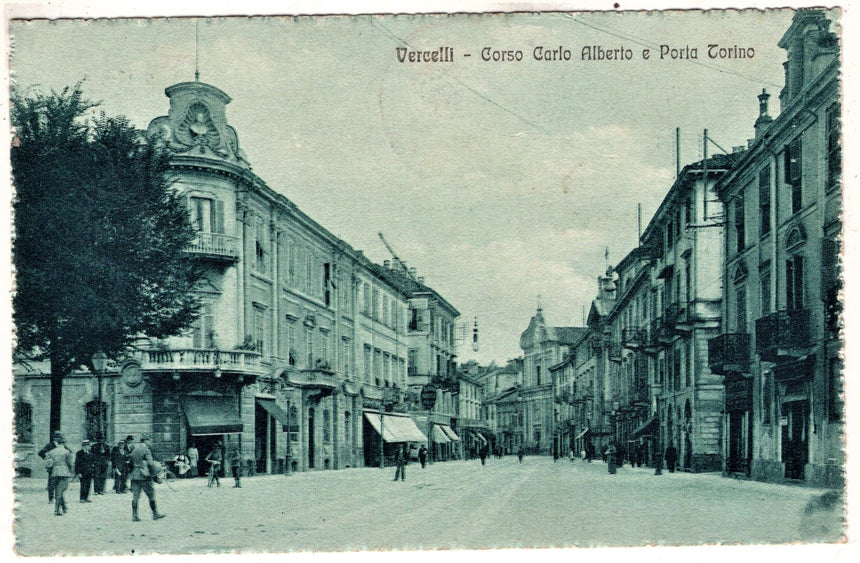 Cartolina antica Vercelli corso Carlo Alberto