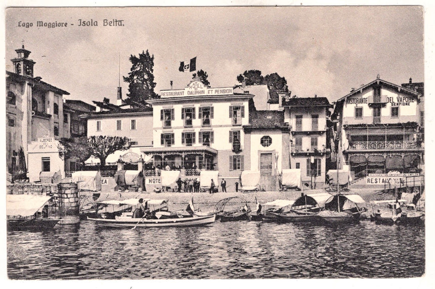 Cartolina antica Isola Bella Lago Maggiore Hotel Dauphin