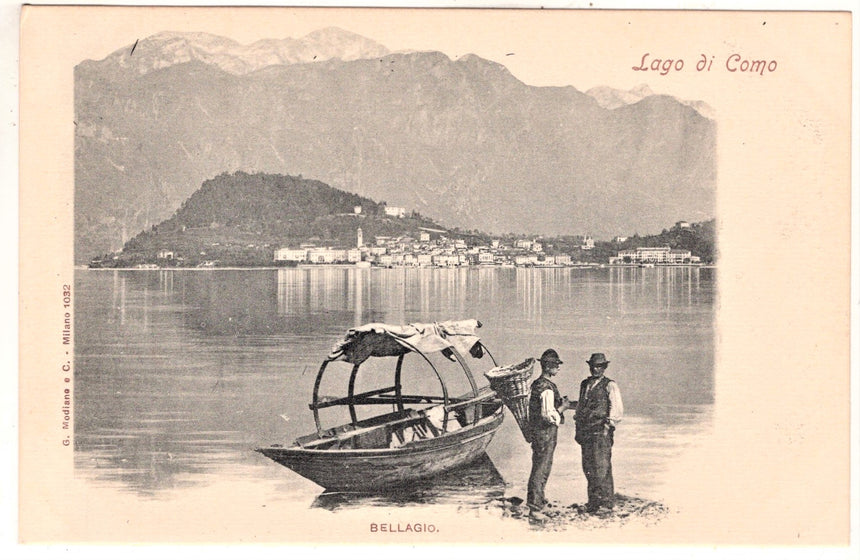 Cartolina antica Bellagio lago di Como