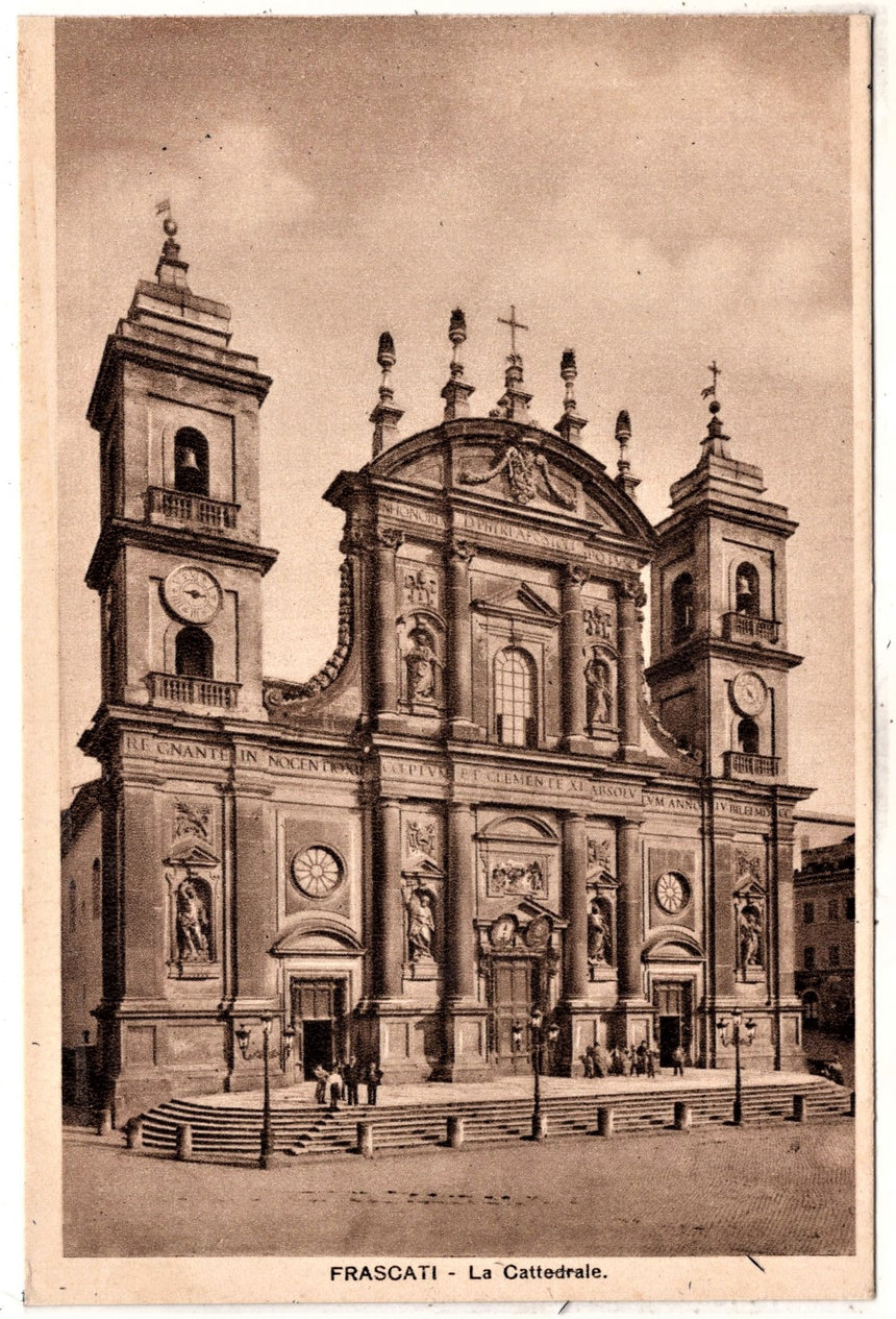 Cartolina antica Frascati la Cattedrale