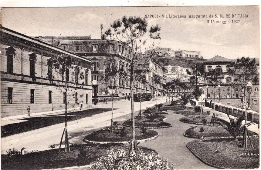 Cartolina antica Napoli via Litoranea