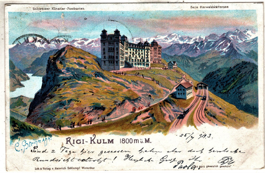 Cartolina antica Rigi Kulm Svizzera