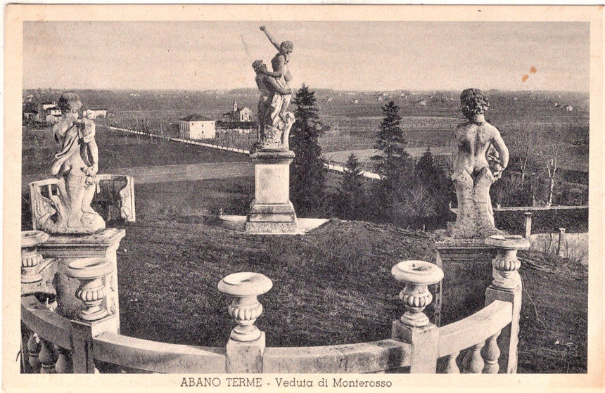 Cartolina antica Abano Terme veduta di Monterosso