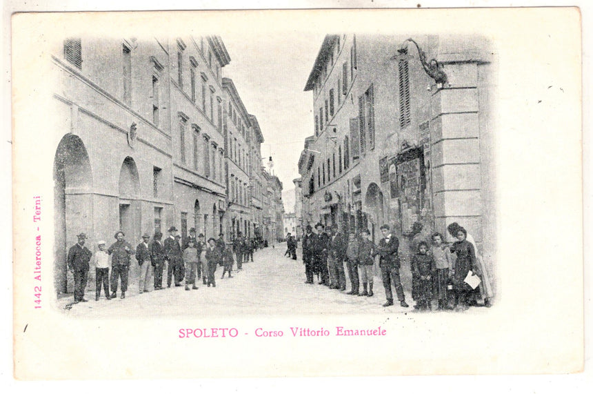 Cartolina antica Spoleto corso Vittorio Emanuele sped. London